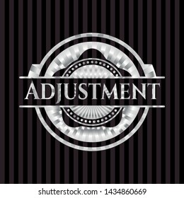 Adjustment silver emblem or badge. Vector Illustration. Mosaic.