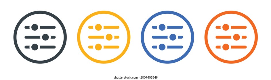 Adjustment slider level control. Vector icon illustration.