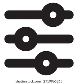 Adjustment Sliders Icon. Control Sliders Icon. Filter Settings Sliders Icon. Icon representing adjustment, control, filter, and configuration options. Suitable for web, app, UI, UX, user interface.