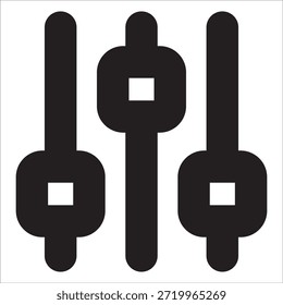 Adjustment Sliders Icon. Control Sliders Icon. Filter Settings Sliders Icon. Icon representing adjustment, control, filter, and configuration options. Suitable for web, app, UI, UX, user interface.