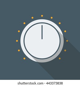 Adjustment sound vector icon in flat style with long shadow