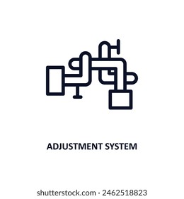 adjustment system icon. Thin line adjustment system icon from construction collection. Outline vector isolated on white background. Editable adjustment system symbol can be used web and mobile
