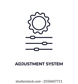 ícone do outline do sistema de ajuste. Vetor linear do conceito de construção. Ícone do sistema de ajuste de linha fina isolado no fundo branco