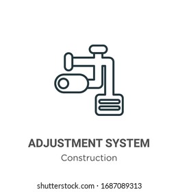 Umriss-Vektorillustration des Einstellsystems Dünne schwarze Einstellsystem Symbol, einfache flache Vektorillustration Elementgrafik aus bearbeitbarem Baukonzept einzeln auf weißem Hintergrund