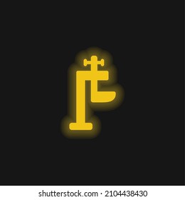 Adjustment System yellow glowing neon icon