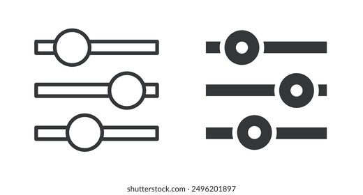 Adjustment thin line and glyph solid icons