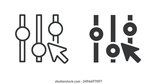 Adjustment thin line and glyph solid icons