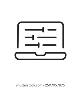 Adjustment thin line icons. Perfect pixel on transparent background