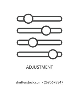 Adjustment thin line vector icons.