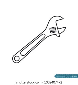 Adjustment Wrench Icon Vector Template