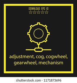 adjustment,cog, mechanism  vector icon