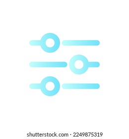Adjustments flat gradient color ui icon. Photo and video editing. Customizable changes. Settings. Simple filled pictogram. GUI, UX design for mobile application. Vector isolated RGB illustration