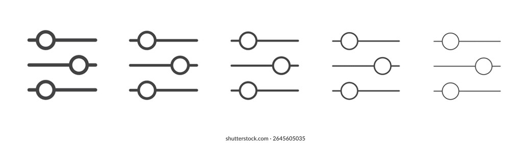 Ícone de ajustes símbolo de vetor de ilustração de contorno