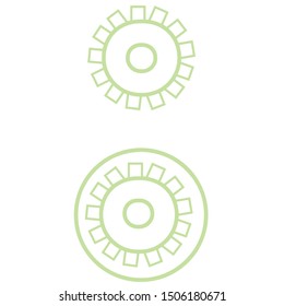 Adjustments icon set. Green minimalist vector design. Logo representing settings, mantenance and tools.