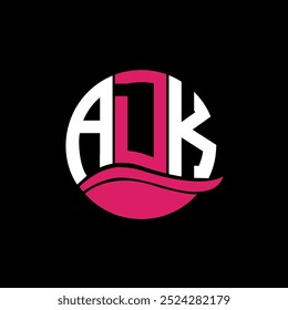 ADK-Logo-Monogramm einzeln auf einer kreisförmigen Element-Design-Vorlage, ADK-Buchstabe-Logo-Design auf schwarzem Hintergrund. ADK kreative Initialen Buchstaben Logo-Konzept. ADK 
