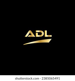 ADL initial letter logo on black background with gold color. modern font, minimal, 3 letter logo, clean, eps file for website, business, corporate company. ADL modern logo templet in illustrator.