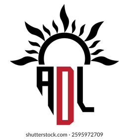 ADL letter logo design shield vector emblem 