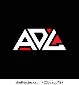ADL triangle letter logo design with triangle shape. ADL triangle logo design monogram. ADL triangle vector logo template with red color. ADL triangular logo Simple, Elegant, and Luxurious design.