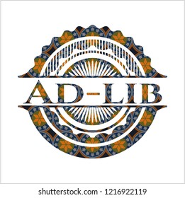 Ad-lib arabic style badge. Arabesque decoration. svg