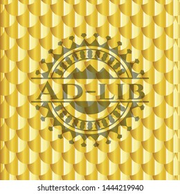 Ad-lib gold emblem. Scales pattern. Vector Illustration. Detailed. svg