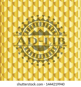 Ad-lib gold emblem. Scales pattern. Vector Illustration. Detailed.