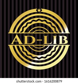 Ad-lib gold shiny emblem. Vector Illustration. Detailed. svg