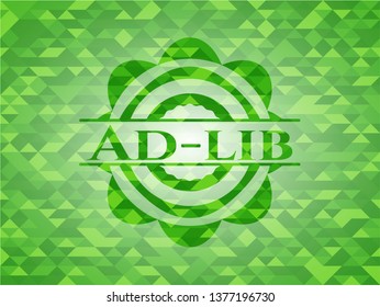 Ad-lib green emblem with mosaic background