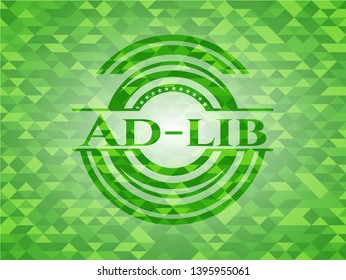 Ad-lib green mosaic emblem. Vector Illustration. Detailed. svg