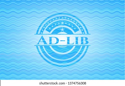 Ad-lib light blue water style badge. svg