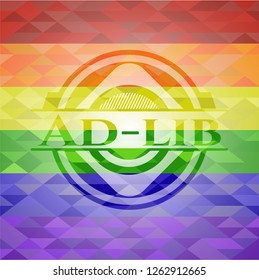 Ad-lib on mosaic background with the colors of the LGBT flag svg