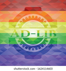 Ad-lib on mosaic background with the colors of the LGBT flag svg