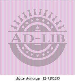 Ad-lib pink emblem. Retro