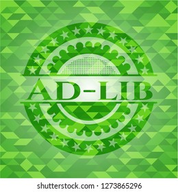 Ad-lib realistic green emblem. Mosaic background svg
