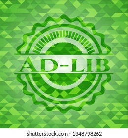 Ad-lib realistic green emblem. Mosaic background svg