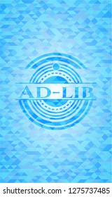 Ad-lib realistic light blue mosaic emblem svg