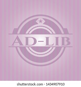 Ad-lib realistic pink emblem. Vector Illustration. Detailed. svg