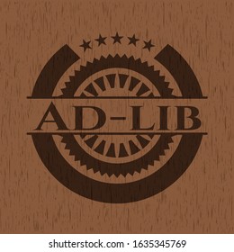 Ad-lib realistic wooden emblem. Vector Illustration. svg