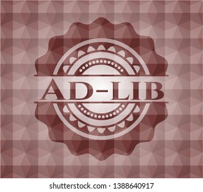 Ad-lib red badge with geometric background. Seamless.