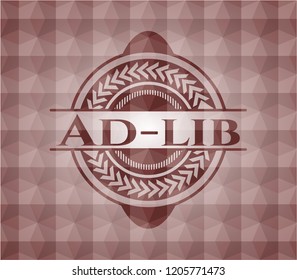 Ad-lib red seamless emblem with geometric background. svg