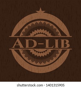 Ad-lib retro wooden emblem. Vector Illustration. svg