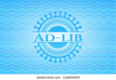 Ad-lib sky blue water style badge. svg