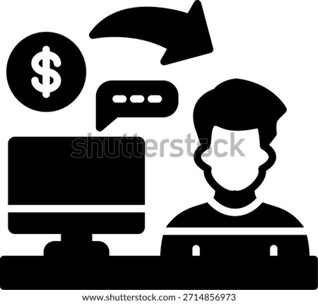 Admin Account Glyph Style Icon