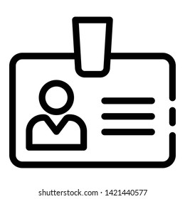Admin badge icon. Outline admin badge vector icon for web design isolated on white background