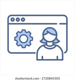 Ilustración vectorial de icono azul de administración