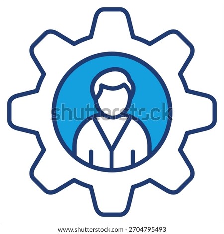 Admin Blue Icon Vector Illustration