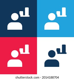 Admin blue and red four color minimal icon set