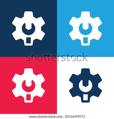 Admin blue and red four color minimal icon set