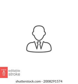 admin business icon, businessman. business people. Male avatar profile pictures. Man in suit for your web site design, logo, app UI. outline style vector illustration design on white background EPS 10