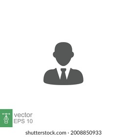 admin business icon, businessman. business people. Male avatar profile pictures. Man in suit for your web site design, logo, app, UI. solid style. vector illustration design on white background EPS 10