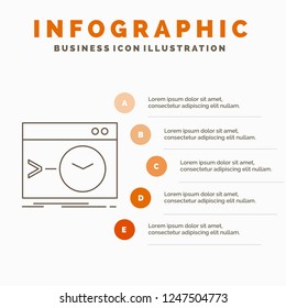 Admin, command, root, software, terminal Infographics Template for Website and Presentation. Line Gray icon with Orange infographic style vector illustration